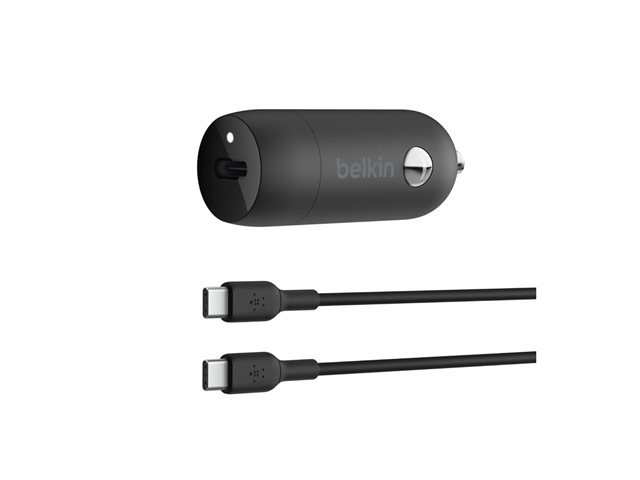 30W USB PD CAR CHARGER WITH PPS W/PVC,C-C, 1M BLK