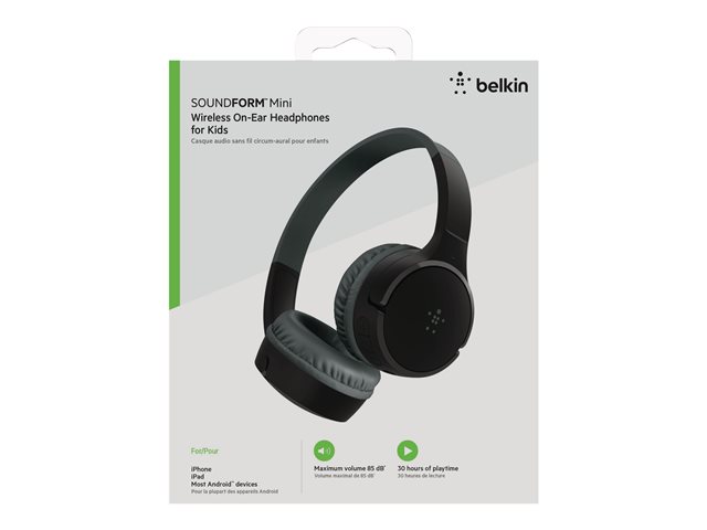 Belkin SoundForm Mini - Headphones with mic - on-ear - wired - 3.5 mm jack - black