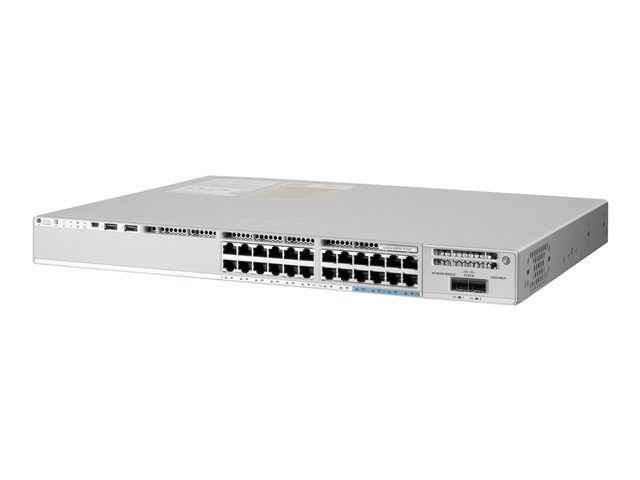 Cisco Catalyst 9200L - Network Essentials - switch - L3 - Managed - 8 x 100/1000/2.5G/5G/10GBase-T + 16 x 10/100/1000 (PoE+) + 2 x 25 Gigabit Ethernet - rack-mountable - PoE+ (370 W)