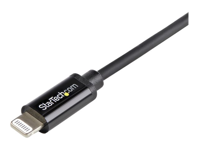 StarTech.com 1m (3ft) Black Apple 8-pin Lightning Connector to USB Cable for iPhone / iPod / iPad - Charge and Sync Cable - 1 meter (USBLT1MB) - Lightning cable - Lightning male to USB male - 1 m - double shielded - black - for P/N: ST7C51224, ST7C51224EU
