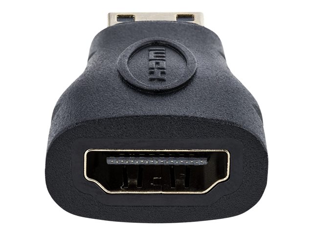 StarTech.com Mini HDMI to HDMI Adapter, 4K High Speed HDMI Adapter, 4K 30Hz Ultra HD High Speed HDMI Adapter, HDMI 1.4, Gold Plated Connectors, UHD Mini HDMI Adapter 4K, Black - Mini HDMI to HDMI Converter - HDMI adapter - HDMI female to 19 pin mini HDMI Type C male - black
