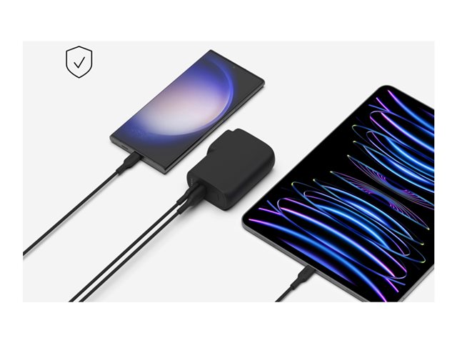 Belkin BoostCharge - Power bank / power adapter - 5000 mAh - 25 Watt - Fast Charge, PD 3.0 - 2 output connectors (USB, 24 pin USB-C) - black