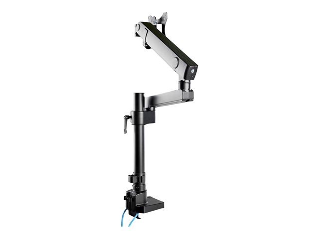 StarTech.com Desk Mount Monitor Arm with 2x USB 3.0 ports, Pole Mount Full Motion Single Arm Monitor Mount up to 17.6lbs/8kg VESA Display, Ergonomic Articulating Monitor Arm, Clamp/Grommet - Small Footprint Design (ARMPIVOT2USB3) - Mounting kit (articulating arm, desk clamp mount, grommet clamp) - for Monitor - heavy duty aluminium - black - screen size: 17\"-34\" - desk-mountable