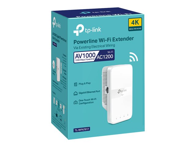 TP-Link TL-WPA7617 V1 - Powerline adapter 1GbE, HomePlug AV (HPAV), HomePlug AV (HPAV) 2.0, IEEE 1901 - Wi-Fi 5 - Dual Band - wall-pluggable