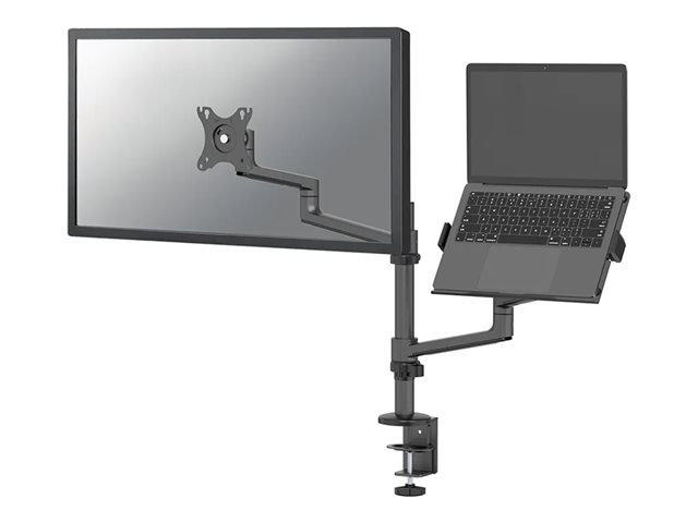 Neomounts DS20-425BL2 - Mounting kit (desk clamp mount, desk grommet, notebook tray, monitor arm, VESA adapter, notebook tray arm) - full-motion adjustable arm - for LCD display / notebook - steel - black - screen size: 17\"-27\" (LCD display) / 11.6\"-17.3\" (notebook)