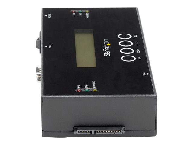 StarTech.com 1:1 Hard Drive Duplicator and Eraser for 2.5\"/ 3.5\" SATA (I/II/III) & SAS (I/II) HDD SSD - LCD & RS-232 - Cloner & Wiper (SATSASDUPE11) - Solid state / hard drive duplicator - 1 bays (SATA-600 / SAS-2)
