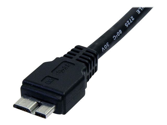 StarTech.com 0.5m (1.5ft) Black SuperSpeed USB 3.0 Cable A to Micro B - USB 3.0 Micro B Cable - 1x USB 3 A (M), 1x USB 3 Micro B (M) 50cm (USB3AUB50CMB) - USB cable - Micro-USB Type B (M) to USB Type A (M) - USB 3.0 - 50 cm - molded - black - for P/N: DKT30CVAGPD, S251BMU313, S251BMU3FP, S251BPU313, S252BU313R, SLSODDU33B, SMS1BMU313