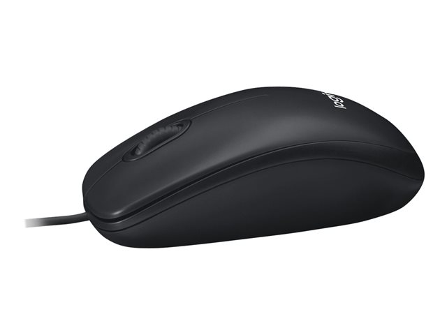 Logitech M100 - Mouse - right and left-handed - optical - 3 buttons - wired - USB - black
