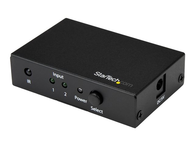 StarTech.com 2 Port HDMI Switch - 4K 60Hz - Supports HDCP - IR - HDMI Selector - HDMI Multiport Video Switcher - HDMI Switcher (VS221HD20) - Video/audio switch - 2 x HDMI - desktop - for P/N: SVA5H2NEUA