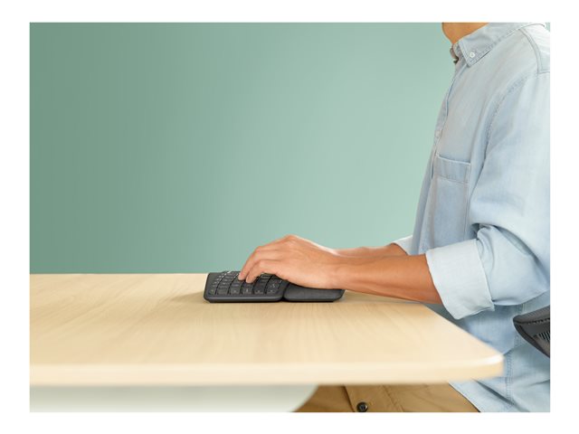 Logitech ERGO K860 - Keyboard - wireless - 2.4 GHz, Bluetooth 5.0 - QWERTY - Spanish - graphite