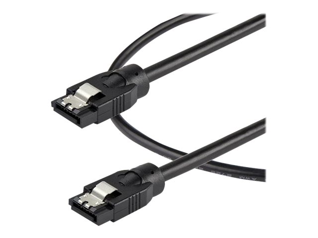 StarTech.com 0.3 m Round SATA Cable - Latching Connectors - 6Gbs SATA Cable - SATA cable - Serial ATA 150/300/600 - SATA (R) latched to SATA (R) latched - 30 cm - round - black