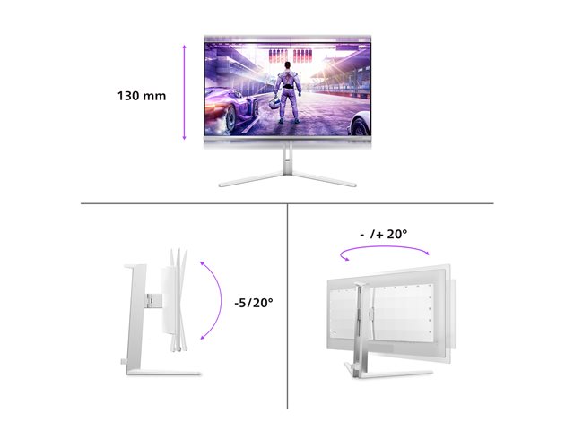 Philips Evnia 8000 27M2N8500 - OLED monitor - gaming - 27\" (26.5\" viewable) - 2560 x 1440 QHD @ 360 Hz - 1000 cd/m² - 1500000:1 - DisplayHDR 400 True Black - 0.03 ms - 2xHDMI, DisplayPort - speakers - white