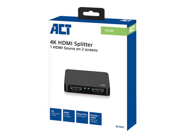 ACT - Video/audiosplitser - 2 x HDMI - desktop