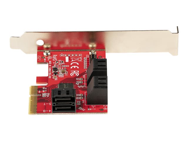 StarTech.com SATA PCIe Card, 6 Port PCIe SATA Expansion card, 6Gbps SATA Card, Low/Full Profile, Stacked SATA Connectors, ASM1166 Non-Raid SATA Controller Card - PCI Express to SATA Converter - Storage controller - SATA 6Gb/s - low profile - PCIe 3.0