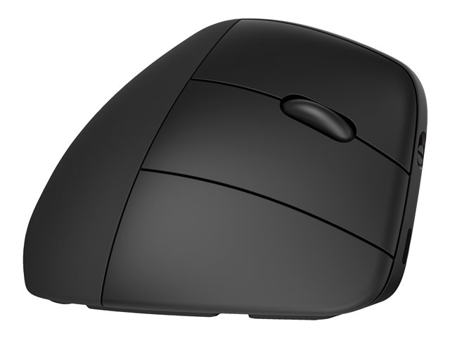 HP 920 - Vertical mouse - ergonomic - 6 buttons - wireless - 2.4 GHz, Bluetooth 5.3 - USB wireless receiver - black