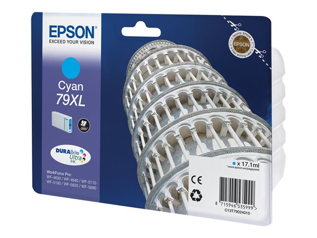 Epson 79XL - 17.1 ml - XL - cyan - original - ink cartridge - for WorkForce Pro WF-4630DWF, WF-4640DTWF, WF-5110DW, WF-5190DW, WF-5620DWF, WF-5690DWF