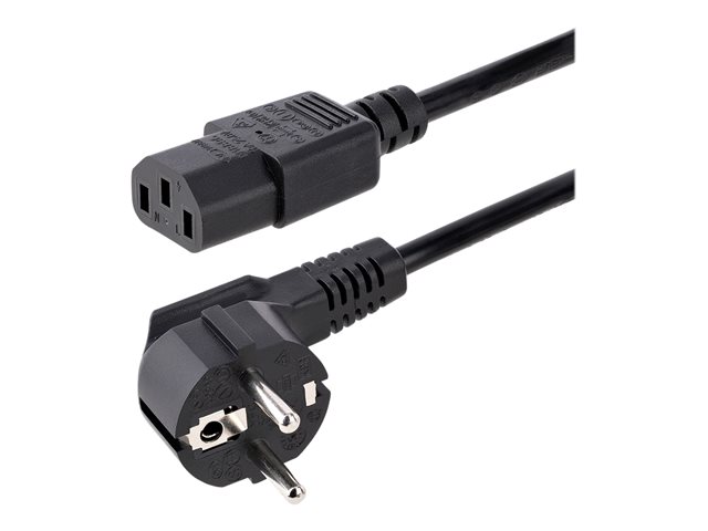 StarTech.com 1m (3ft) Computer Power Cord, 18AWG, EU Schuko to C13 Power Cord, 10A 250V, Black Replacement AC Cord, TV/Monitor Power Cable, Schuko CEE 7/7 to IEC 60320 C13 Power Cord - PC Power Supply Cable (713E-1M-POWER-CORD) - Power cable - power