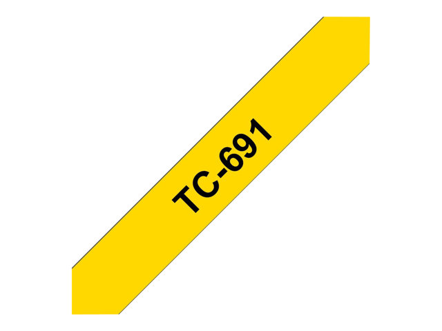 Brother - Black, yellow - Roll (0.9 cm x 8 m) 1 cassette(s) laminated tape - for P-Touch PT-2000, PT-3000, PT-500, PT-5000, PT-8E
