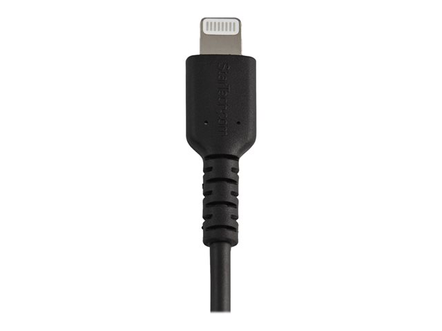 StarTech.com 12 in(30cm) Durable Black USB-A to Lightning Cable, Heavy Duty Rugged Aramid Fiber USB Type A to Lightning Charger/Sync Power Cord, Apple MFi Certified iPad/iPhone 12 Pro Max - iPhone 7/8/11/11 Pro - Lightning cable - USB male to Lightning male - 30 cm - black