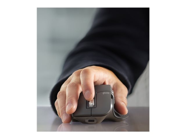 Logitech Master Series MX Master 3S for Business - Mouse - ergonomic - right-handed - optical - 7 buttons - wireless - Bluetooth - Logitech Logi Bolt USB receiver - graphite