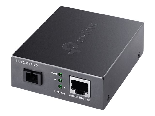 TP-Link TL-FC311B-20 V2 - Fibre media converter - 1GbE - 1000Base-T, WDM, 1000Base-SC - RJ-45 / SC single-mode - up to 20 km - 1310 (TX) / 1550 (RX) nm