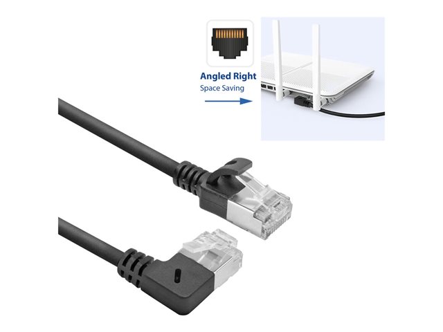 CAT6A U/FTP SLM R-ANG BK 0.15M. 1 stk
