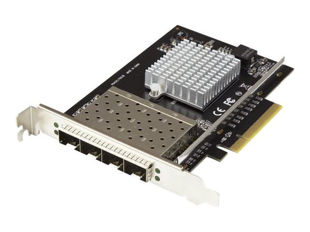StarTech.com Quad Port 10G SFP+ Network Card, Intel XL710 Open SFP+ Converged Adapter, PCIe 10 Gigabit Ethernet Server NIC, 10GbE Fiber Optic LAN Card Dell PowerEdge HPE ProLiant, NIC Card - 10Gb SFP+ NIC Card (PEX10GSFP4I) - Network adapter - PCIe x8 - 10 Gigabit SFP+ x 4 - black