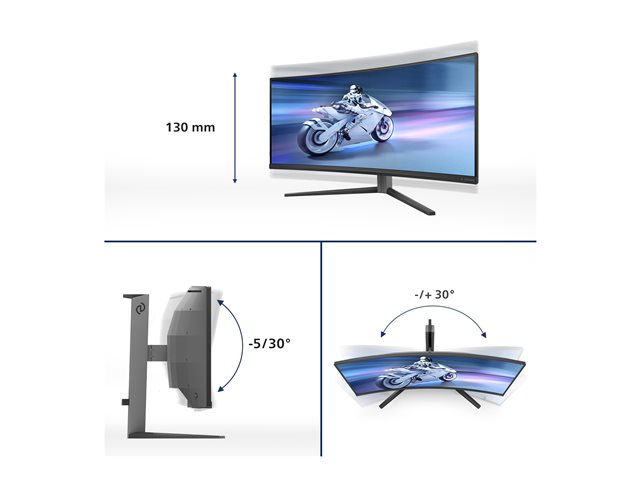 Philips Evnia 6000 34M2C6500 - OLED monitor - gaming - curved - 34\" - 3440 x 1440 WQHD @ 175 Hz - 1000 cd/m² - 1000000:1 - DisplayHDR 400 True Black - 0.03 ms - 2xHDMI, DisplayPort - dark slate