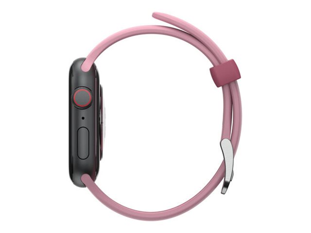 OtterBox - Wrist pack for smart watch - antimicrobial - silver-infused silicone, stainless steel - mauve morganite (pink) - for Apple Watch SE, Series 4, Series 5, Series 6, Series 7