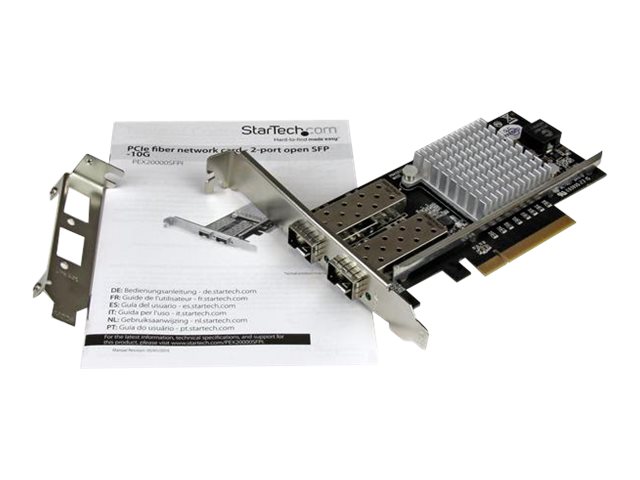 StarTech.com 10G Network Card - 2x 10G Open SFP+ Multimode LC Fiber Connector - Intel 82599 Chip - Gigabit Ethernet Card (PEX20000SFPI) - Network adapter - PCIe 2.0 x8 low profile - 10GbE - 10GBase-LR, 10GBase-SR, 10GBase-LRM - black - for P/N: BNDTB10GI, BNDTB210GSFP, BNDTB310GNDP, BNDTB410GSFP, BNDTB4M2E1, BNDTBUSB3142