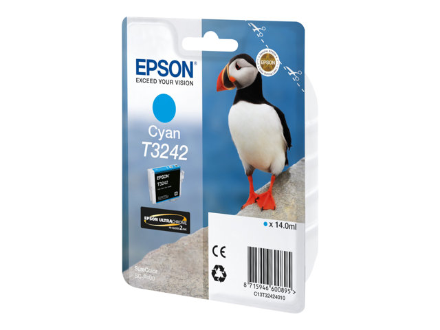 Epson T3242 - 14 ml - cyan - original - ink cartridge - for SureColor P400, SC-P400