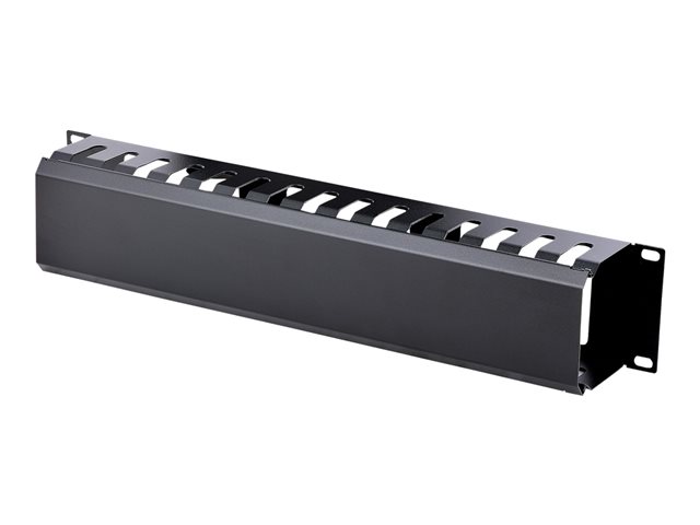 StarTech.com Server Rack Cable Management - 2U Horizontal - Cable Duct Raceway Panel with Cover (CMDUCT2U2) - Rack cable management panel - black - 2U - 19"