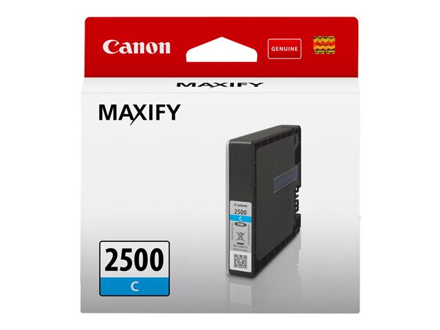 Canon PGI-2500 C - 9.6 ml - cyan - original - ink tank - for MAXIFY iB4050, iB4150, MB5050, MB5150, MB5155, MB5350, MB5450, MB5455