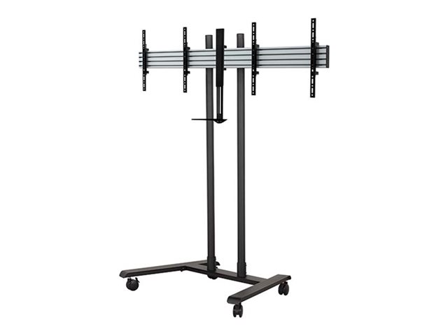 B-TECH PRO Install BT8511 - Cart - for 2 LCD displays - trolley, VC shelf - lockable - black - screen size: 39\"-46\" - mounting interface: up to 400 x 400 mm