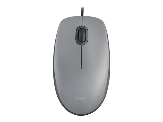 Logitech M110 Silent - Mouse - right and left-handed - optical - 3 buttons - wired - USB-A - mid grey
