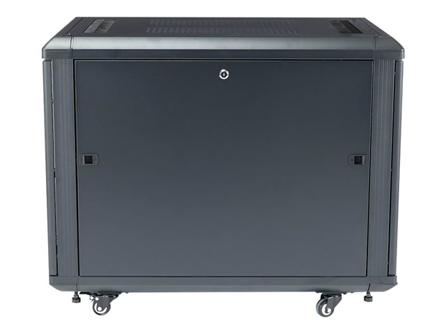 StarTech.com 12U AV Rack Cabinet - Network Rack with Glass Door - 19 inch Computer Cabinet for Server Room or Office (RK1236BKF) - Rack cabinet - black - 12U - 36\"