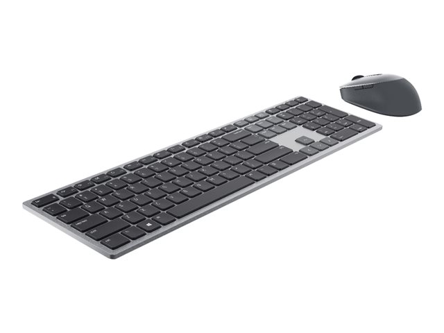 Dell Premier Wireless Keyboard and Mouse KM7321W - Keyboard and mouse set - wireless - 2.4 GHz, Bluetooth 5.0 - QWERTY - US International - titan grey