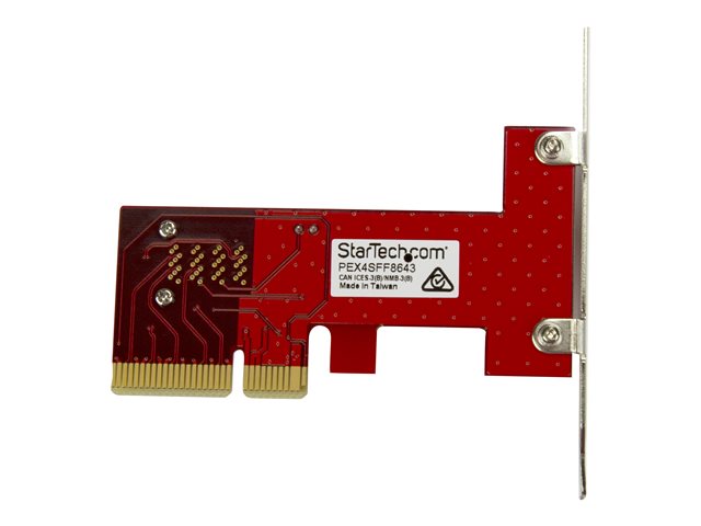StarTech.com 4-Lane PCI Express to SFF-8643 Adapter for PCIe NVMe U.2 SSD - U.2 2.5\" NVMe SSD Adapter (PEX4SFF8643) - Interface adapter - 2.5\" - Expansion Slot to U.2 - SAS 12Gb/s - PCIe x4 - red