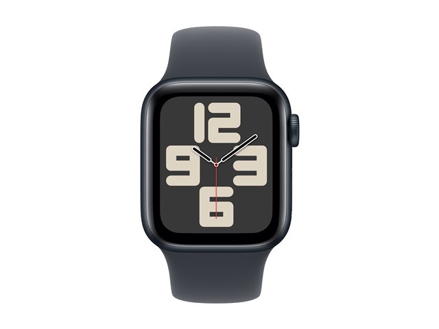 Apple Watch SE (GPS) - 2nd generation - 40 mm - midnight aluminium - smart watch with sport band - fluoroelastomer - midnight - band size: S/M - 32 GB - Wi-Fi 4, Bluetooth - 26.4 g