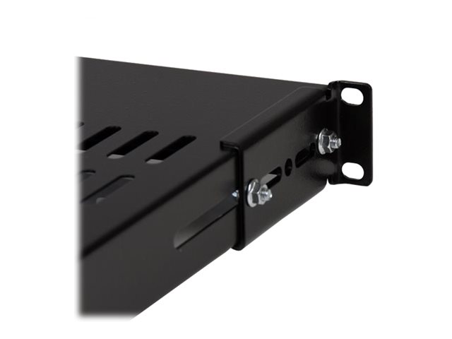 StarTech.com 1U Adjustable Vented Server Rack Mount Shelf - 175lbs - 19.5 to 38in Deep Universal Tray for 19\" AV/ Network Equipment Rack (ADJSHELF) - Rack shelf - black - 1U - 19\" - for P/N: CABSCRWS1224, RK1536BKF, RK1836BKF, RK3236BKF, RK4236BKB, RK4242BK24, RK4242BK30