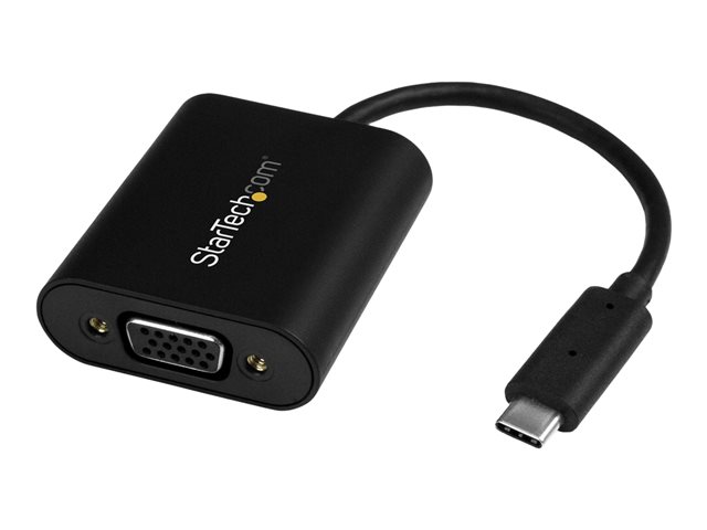 StarTech.com USB-C to VGA Adapter - 1920x1200 - USB C Adapter - USB Type C to VGA Monitor / Projector Adapter (CDP2VGASA) - External video adapter - USB-C - D-Sub
