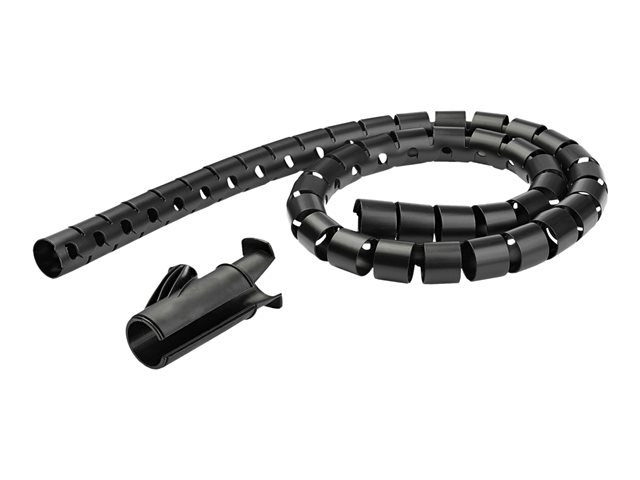 StarTech.com 2.5m (8.2ft) Cable Management Sleeve - 1.8\" Diameter - Expandable Coiled Cord Organizer w/ Cable Loading Tool (CMSCOILED4) - Cable sleeving kit - black - 2.5 m