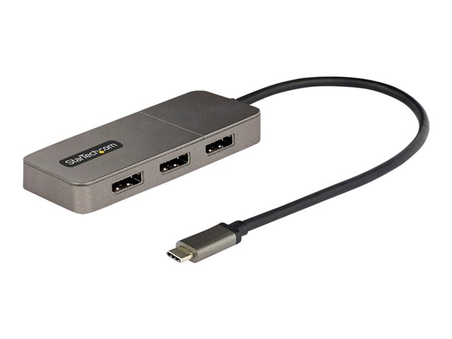 StarTech.com USB-C to Triple DisplayPort 1.4 MST Hub, 4K 60Hz, 1ft (30cm) Cable, USB Type-C Multi Monitor Adapter for Laptop, DP 1.4 Multi-Stream Transport Hub, DisplayPort Splitter - MST Triple Monitor Adapter (MST14CD123DP) - Docking station - USB-C / Displayport - 3 x DP