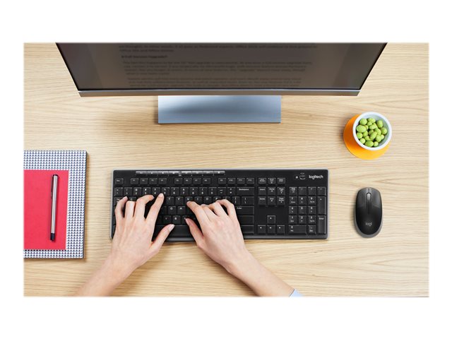 Logitech M190 - Mouse - optical - 3 buttons - wireless - USB wireless receiver - mid grey