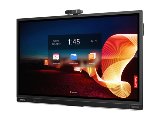 Lenovo ThinkVision T65 - 65\" Diagonal Class LED-backlit LCD display - interactive - with touchscreen (multi touch) / 8-microphone array - Smart TV - Android - 4K UHD (2160p) 3840 x 2160 - HDR - Direct LED - raven black