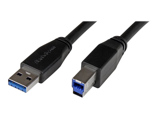 StarTech.com 30ft USB 3.0 USB-A to USB-B Cable - M/M - Active - USB Type-A to USB Type-B Cable - USB 3.1 Gen 1 (5 Gbps) Cable (USB3SAB10M) - USB cable - USB Type B (M) to USB Type A (M) - USB 3.0 - 10 m - molded - black