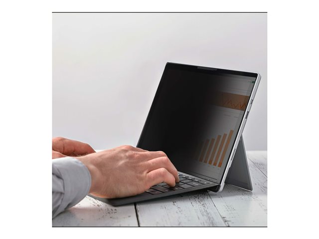 StarTech.com 4-Way 12.4in Surface Laptop Go 1/2/3 Privacy Screen Filter, Portrait/Landscape, Touch-Enabled, +/- 30 Deg. View, Blue Light Reduction, Matte Finish - Notebook privacy filter (horizontal) - adhesive - 12.4\" - black