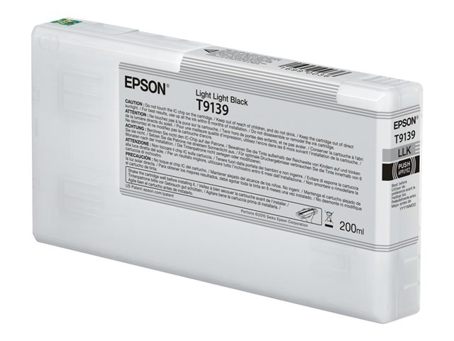 Epson T9139 - 200 ml - light light black - original - ink cartridge - for SureColor P5000, SC-P5000, SC-P5000 STD Spectro, SC-P5000 Violet, SC-P5000 Violet Spectro