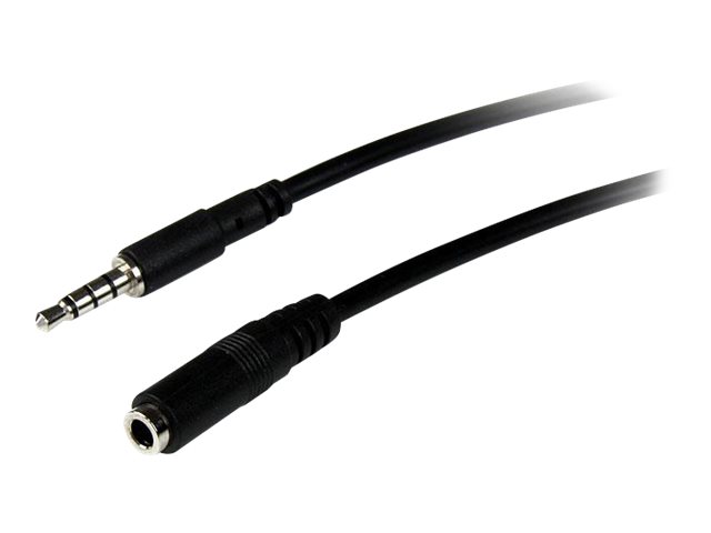 StarTech.com 1m 3.5mm 4 Position TRRS Headset Extension Cable - M/F - audio Extension Cable for iPhone (MUHSMF1M) - Headset extension cable - 4-pole mini jack male to 4-pole mini jack female - 1 m - black - for P/N: MUYHSFMM, MUYHSMFF, MUYHSMFFADW, SV211DPUA, SV211DPUA4K, SV211HDUA4K
