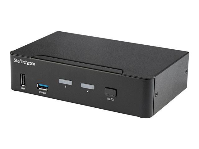 StarTech.com 2 Port DisplayPort KVM Switch, 4K 60Hz, Single Display, Dual Port UHD DP 1.2 USB KVM Switch with Integrated USB 3.0 Hub and Audio, Dell, HP, Apple, Lenovo, TAA Compliant - Keyboard/Video/Mouse Switch (SV231DPU34K) - KVM / audio / USB switch - 2 x KVM / audio / USB - desktop - TAA Compliant